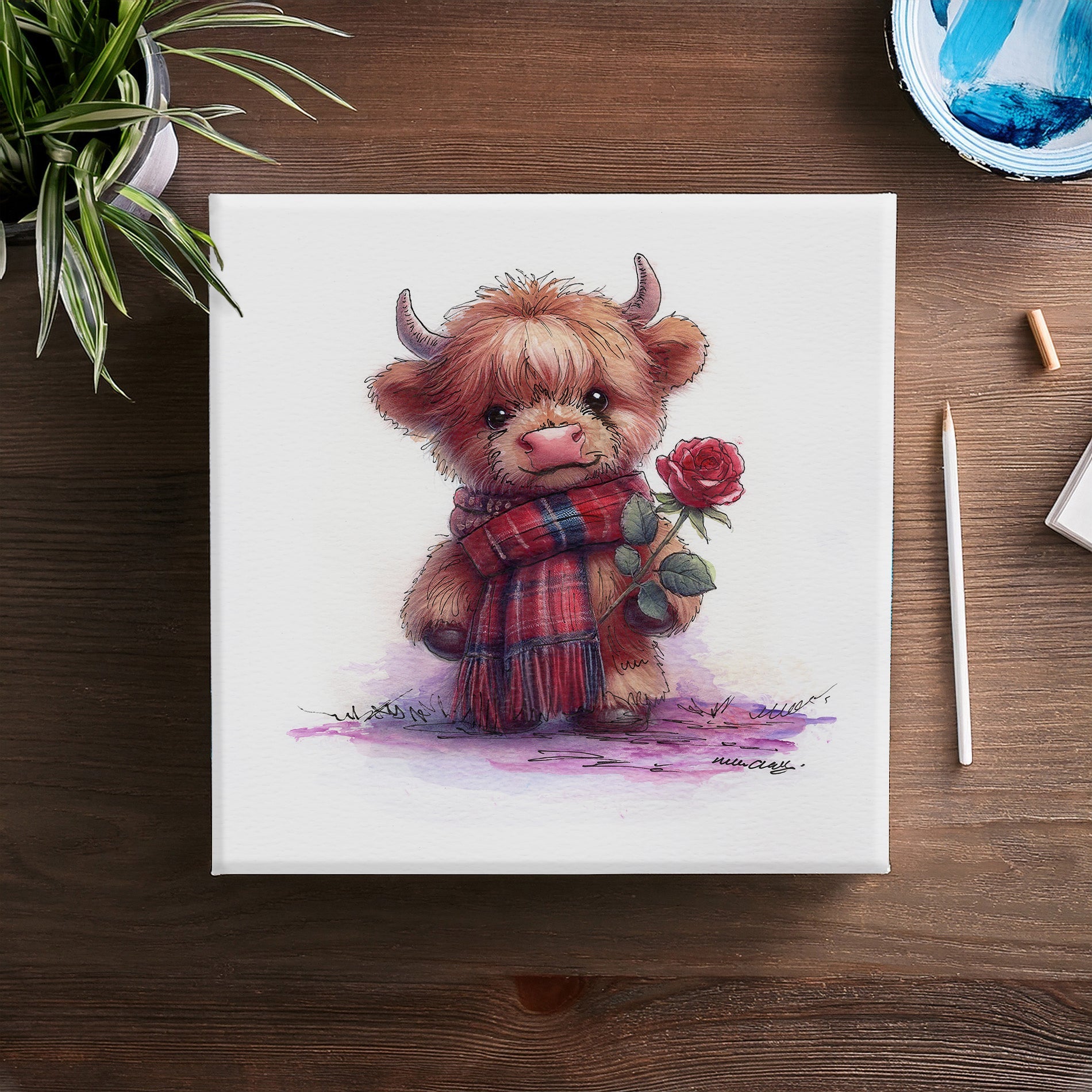 Tartan Rose Canvas