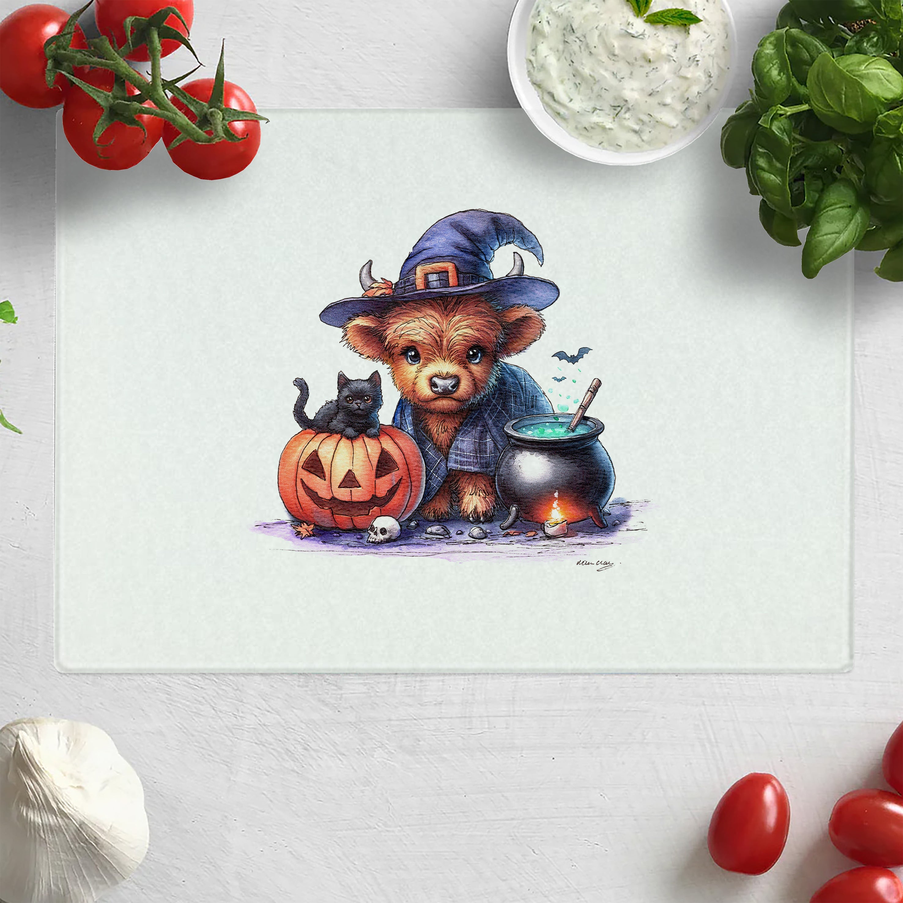 Witchy Moo & Her Magical Crew Chopping Board