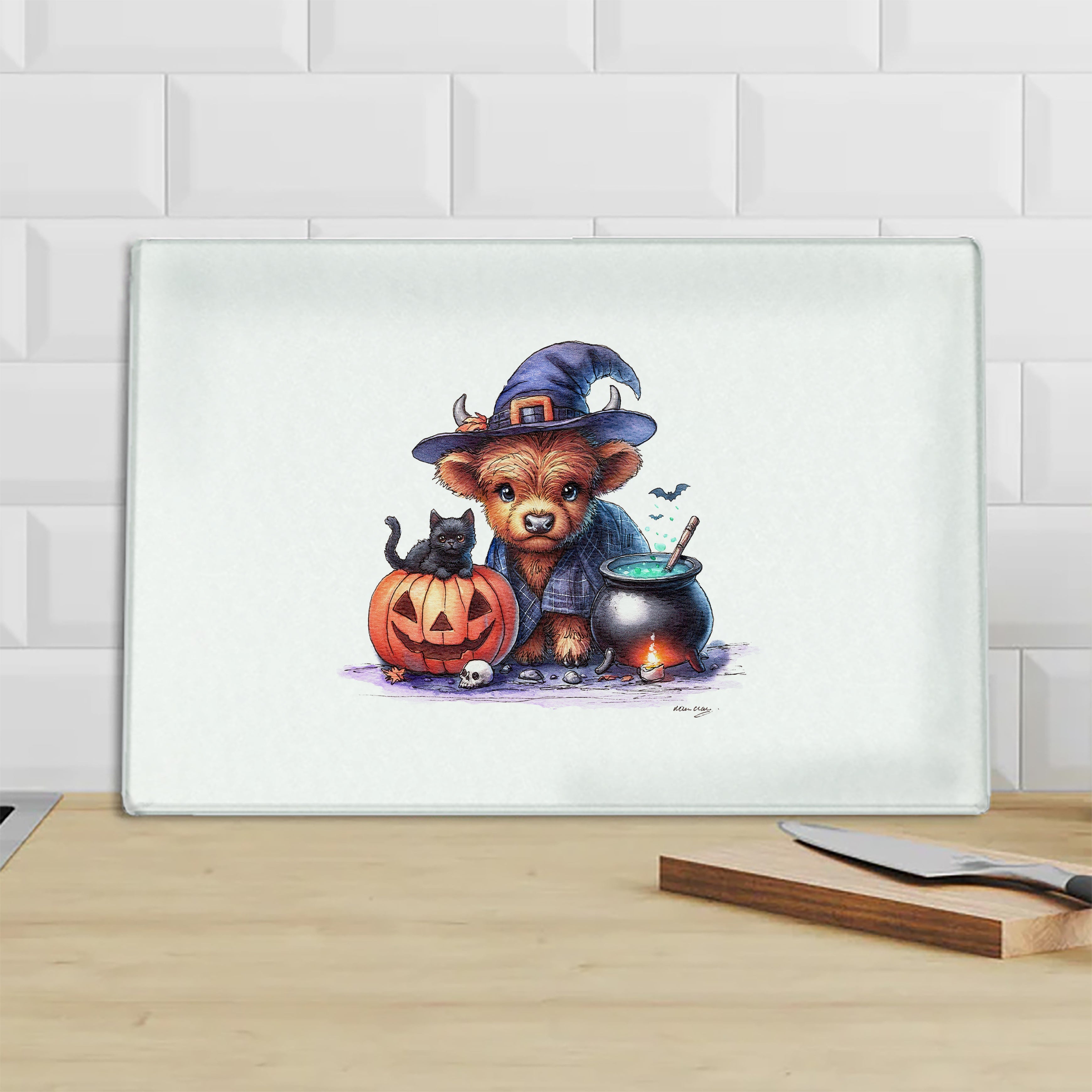 Witchy Moo & Her Magical Crew Chopping Board